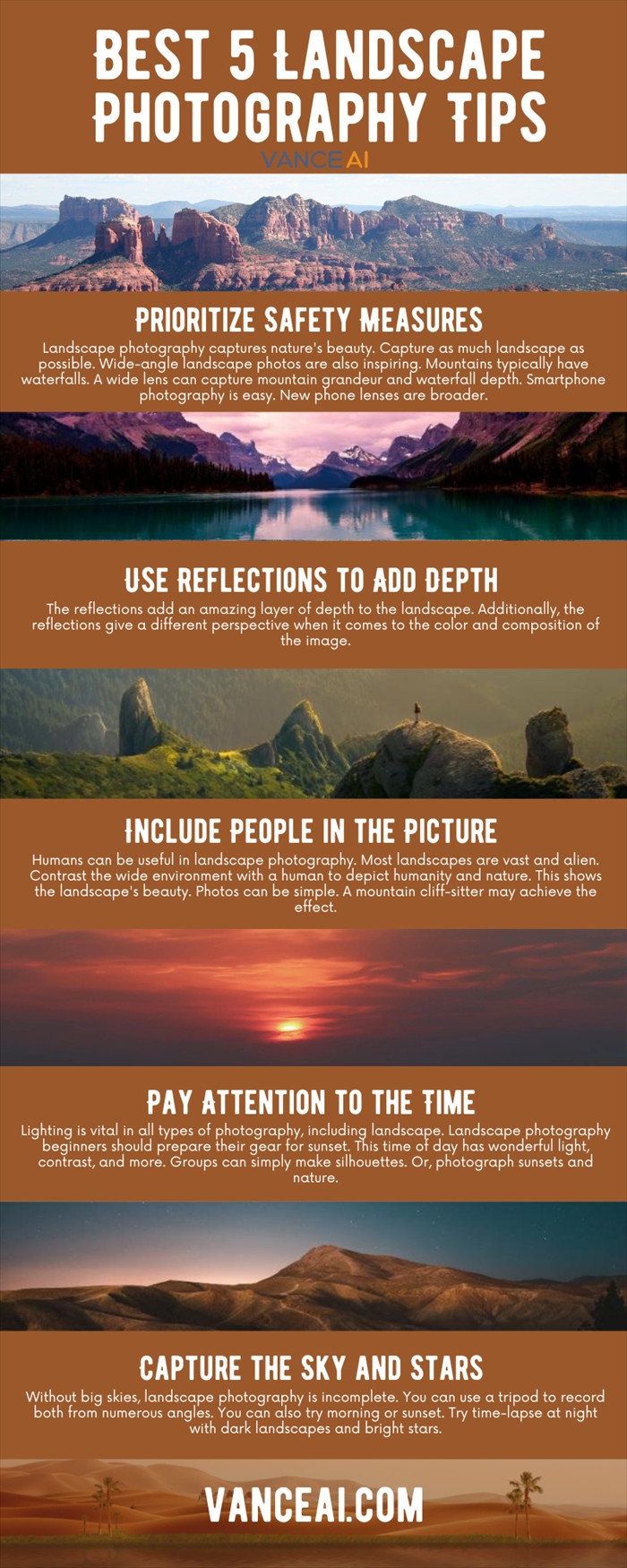 infographic of landscape photography tips